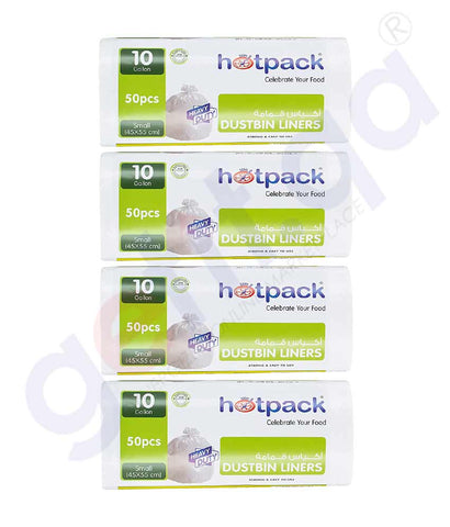 BUY HOTPACK DUSTBIN LINERS WHITE ROLL (45 X 55 CM) 50 PCS X 4 IN QATAR, ONLINE AT GETIT.QA. CASH ON DELIVERY AVAILABLE