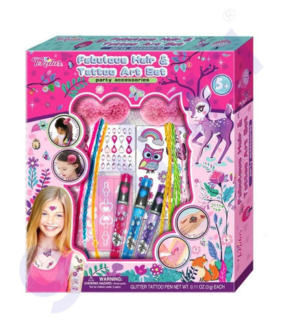BUY TOKIDAS FABULOUS HAIR & TATTOO ART SET-PARTY ACCESSORIES T306DG IN QATAR | HOME DELIVERY WITH COD ON ALL ORDERS ALL OVER QATAR FROM GETIT.QA