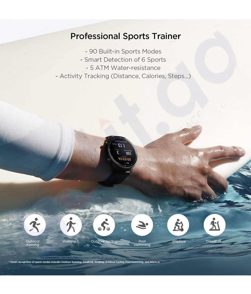 Amazfit GTS 2 (New Version) Smart Watch with Ultra HD AMOLED Display,  Built-in  Alexa, Built-in GPS, SpO2 & Stress Monitor, Bluetooth Phone  Calls, 3GB Music Storage, 90 Sports Modes(Space Black) 