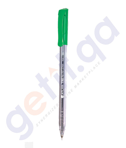 BUY ATLAS BALL PEN 0.7MM GREEN PACK OF 10 - AS-BPF70-GN and PACK OF 50 - AS-BPF70-GN/50P ONLINE IN QATAR