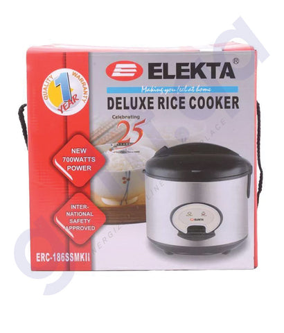 BUY ELEKTA 1.8L RICE COOKER WITH STAINLESS STEEL OUTER SHELL - ERC-186SS ONLINE IN QATAR