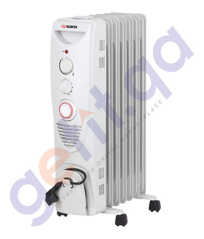BUY ELEKTA 13 FINS OIL RADIATOR HEATER WITH FAN - EORHF-13 IN QATAR | HOME DELIVERY WITH COD ON ALL ORDERS ALL OVER QATAR FROM GETIT.QA