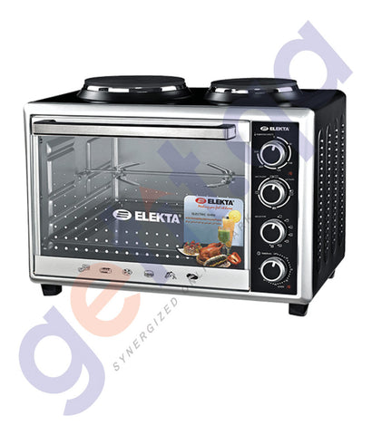 BUY ELEKTA 43LTR ELECTRIC OVEN TOASTER WITH 2 HOT PLATES AND ROTISSERIE IN QATAR