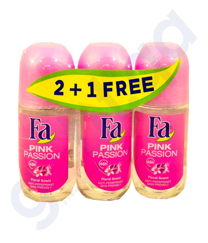 Buy Fa Pink Passion Roll on 3*50ml 2+1 Online in Qatar