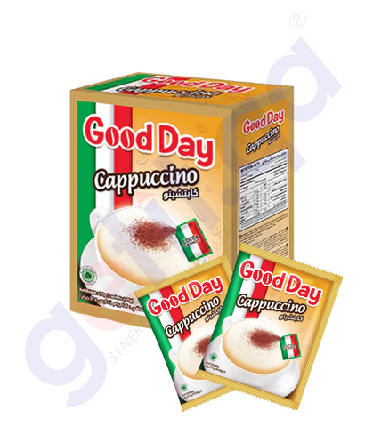 BUY GOOD DAY INSTANT COFFEE CAPPUCINO 3 IN 1 BAG 10'S * 25GMS IN QATAR | HOME DELIVERY WITH COD ON ALL ORDERS ALL OVER QATAR FROM GETIT.QA