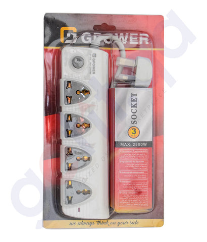 Buy GPower 3 Mtr 4 Way Socket Extension Online Doha Qatar