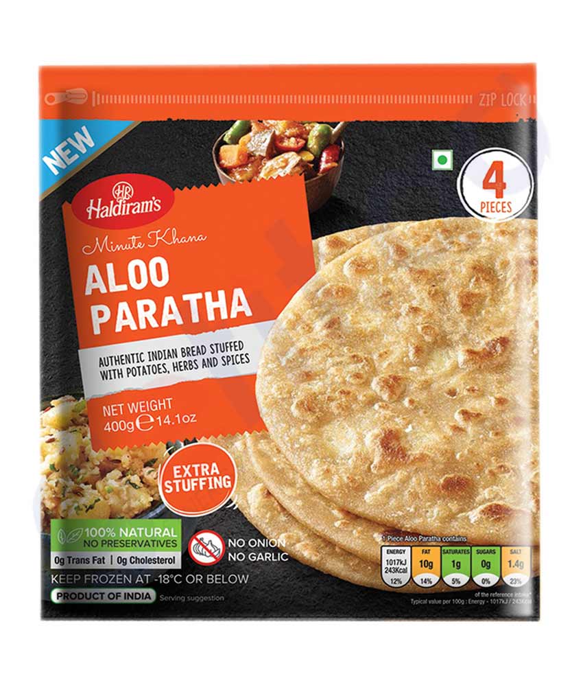 BUY HALDIRAMS FROZEN ALOO PARATHA 400GM  IN QATAR | HOME DELIVERY WITH COD ON ALL ORDERS ALL OVER QATAR FROM GETIT.QA