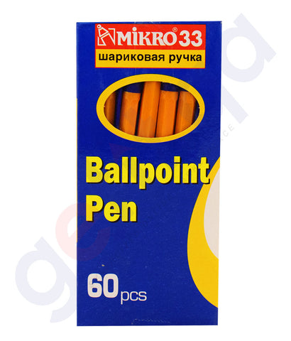 Buy Mikro33 Ballpoint Pen 60Pcs Price Online in Doha Qatar
