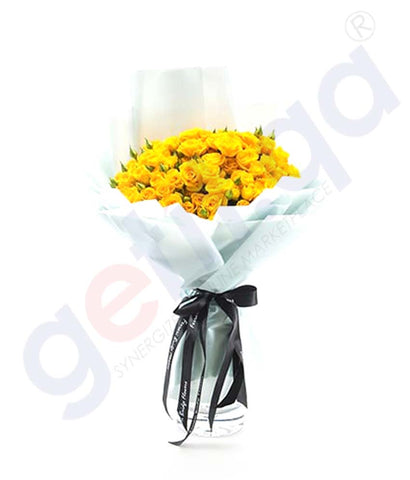 Buy J'Adore Yellow Hand Bouquet Price Online in Doha Qatar