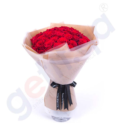 Buy Roses en Rogue Hand Bouquet Price Online Doha Qatar
