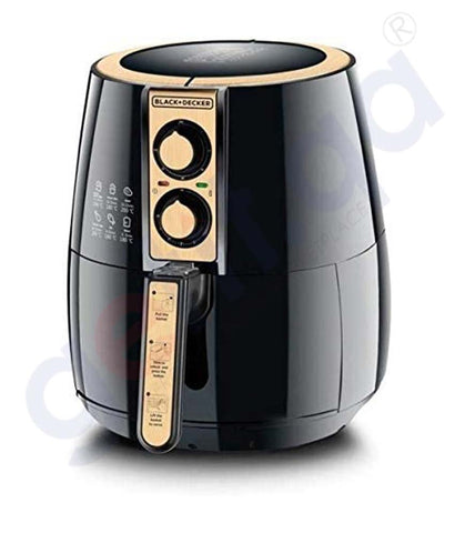 BUY BLACK+DECKER 4L/1.2 KG MANUAL AIR FRYER - AF300-B5 IN QATAR | HOME DELIVERY WITH COD ON ALL ORDERS ALL OVER QATAR FROM GETIT.QA