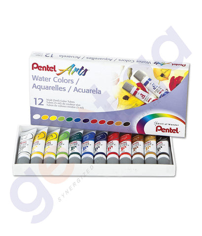 BUY BEST QUALITY PENTEL WATER COLOUR SET 12 COLOR - PE-WFRS-12 ONLINE IN QATAR