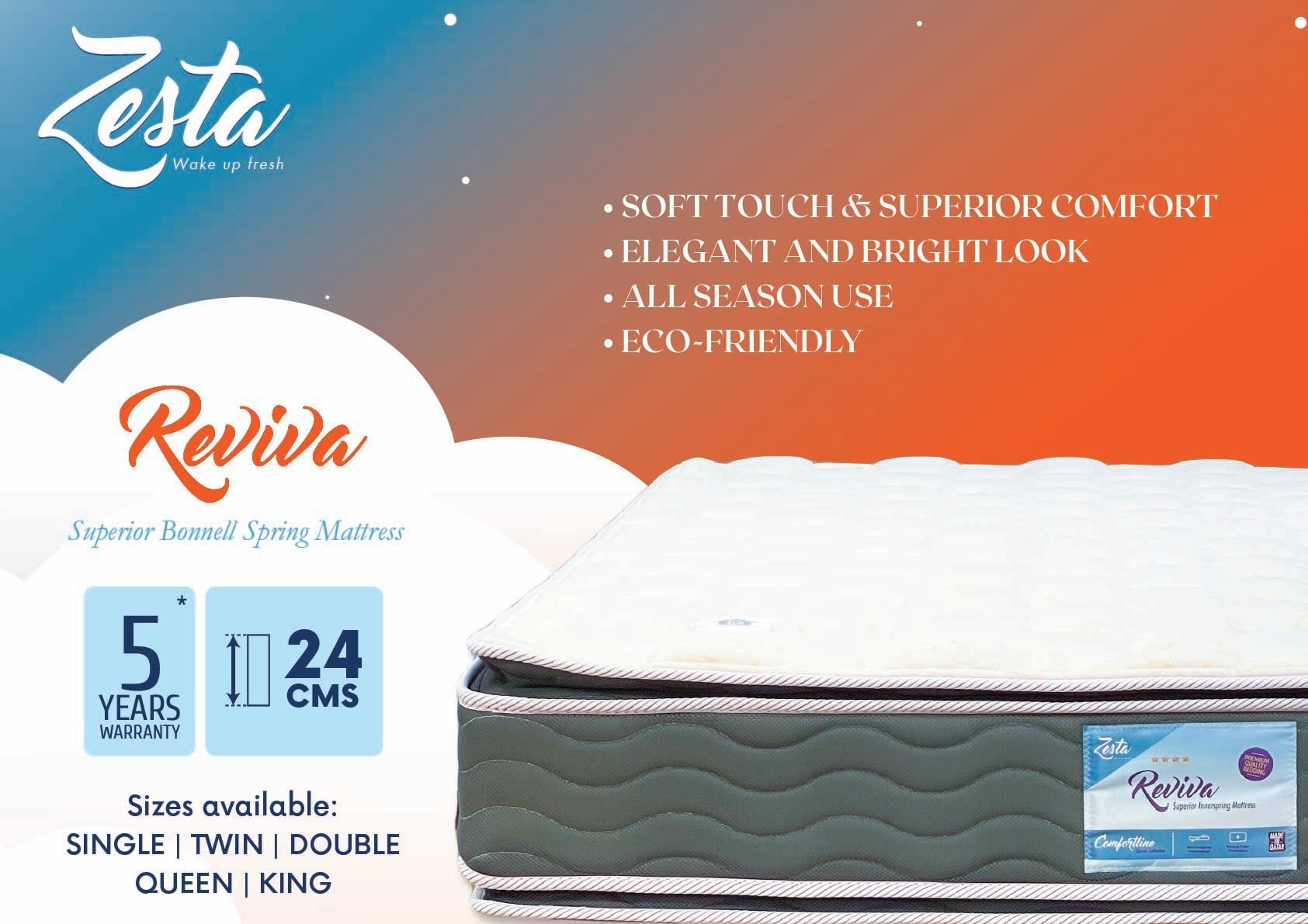 BUY Reviva Bonnell Spring Mattress IN QATAR | HOME DELIVERY WITH COD ON ALL ORDERS ALL OVER QATAR FROM GETIT.QA