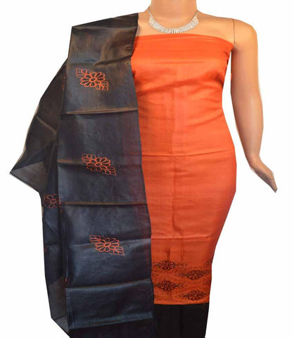 Buy Churidar Material Orange Black 180100302 in Doha Qatar