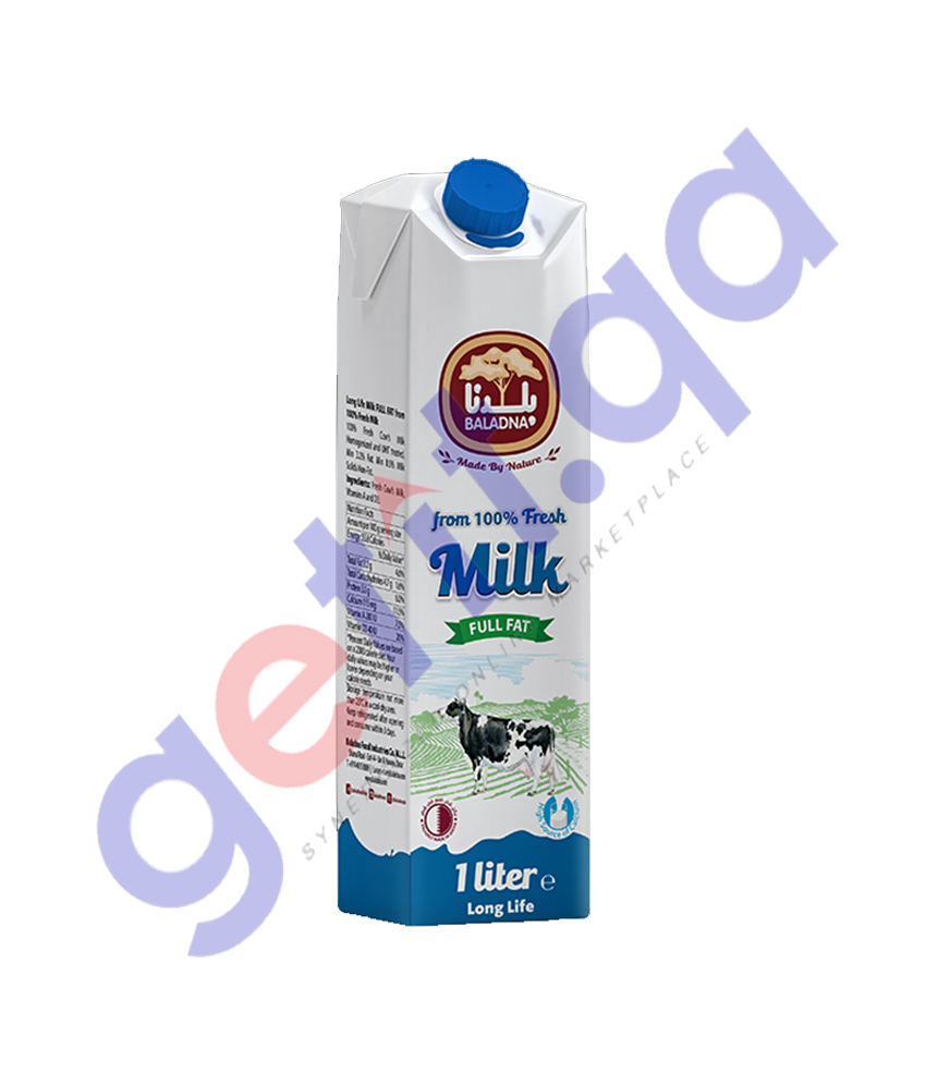 BUY BALADNA LONG LIFE MILK FULL FAT 1 LTR IN QATAR | HOME DELIVERY WITH COD ON ALL ORDERS ALL OVER QATAR FROM GETIT.QA