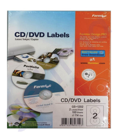 BINDING & LAMINATION - FORMTEC CD LABEL 114(41.0)MM PAK=100SHT - FT-GS-1202