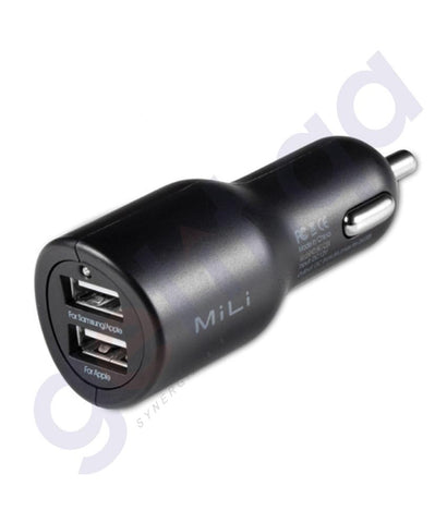 CAR CHARGER - MiLi Smart (with Lightning Cable) 4.8 Amps