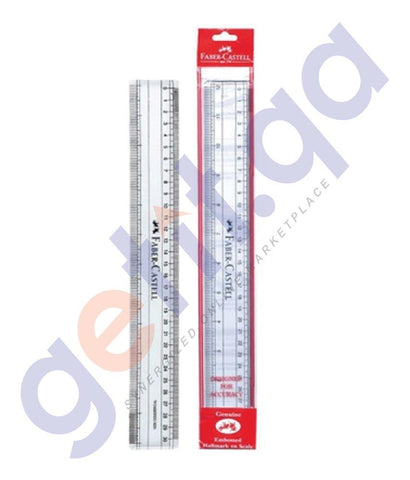 DESK ACCESORIES - RULER CLEAR PLASTIC 30CM FCIN171220-10 BY FABER CASTELL