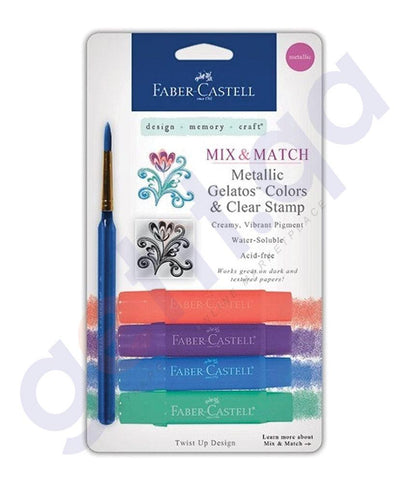 Drawing And Modelling Items - CRAYO GELATOS METALIC 4PC BLISTER BY FABER CASTELL