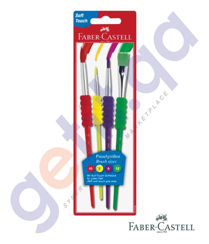 Drawing And Modelling Items - GRIP PAINT BRUSH 4PC FCC181600 BY FABER CASTELL