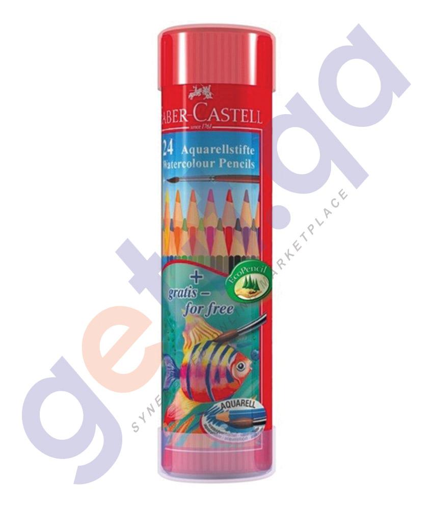 Drawing And Modelling Items - WATER COLOR PENCIL ROUND TIN BY FABER CASTELL