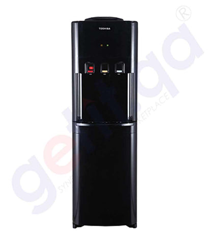 BUY TOSHIBA WATER DISPENSER TOP LOADING, HOT. COLD AND NORMAL WATER 20LTR BIG CABINET CHILD SAFETY LOCK BLACK COLOR RWF-W1766TU(K IN QATAR | HOME DELIVERY WITH COD ON ALL ORDERS ALL OVER QATAR FROM GETIT.QA