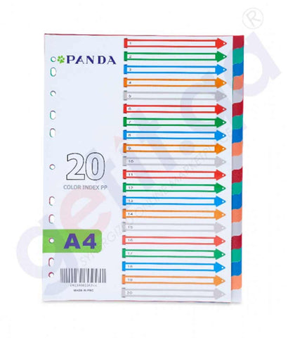 Buy Panda Dividers 1-20 Clr PP Without Printing Doha Qatar