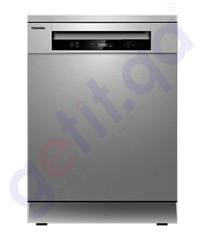 BUY TOSHIBA DISHWASHER SILVER COLOR , 14 PLACE SETTINGS , 220V, 50HZ, 6 PROGRAMMES, HALF LOAD DELAYED START, A++ ENERGY, 49 DB NOISE DW-14F1ME(S)   IN QATAR | HOME DELIVERY WITH COD ON ALL ORDERS ALL OVER QATAR FROM GETIT.QA