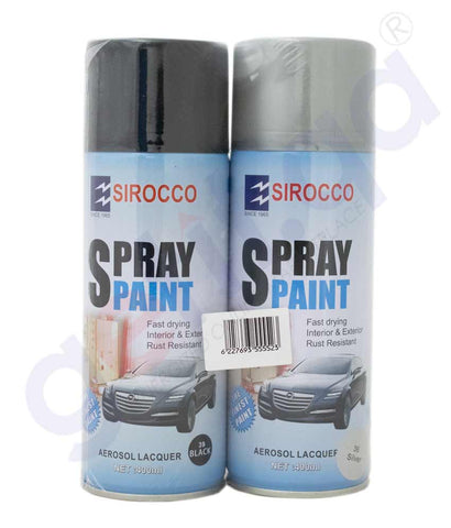Buy Sirocco Spray Paint 400ml Assorted Color 2pc Doha Qatar
