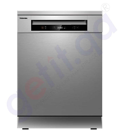 BUY TOSHIBA DISH WASHER WHITE COLOR , 14 PLACE SETINGS , 220V, 50HZ, 6 PROGRAMMES, HALF LOAD DELAYED START, A++ ENERGY, 49 DB NOISE DW-14F1ME(W) IN QATAR | HOME DELIVERY WITH COD ON ALL ORDERS ALL OVER QATAR FROM GETIT.QA