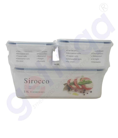 Buy Sirocco Food Container YH001-003 3pcs Online Doha Qatar