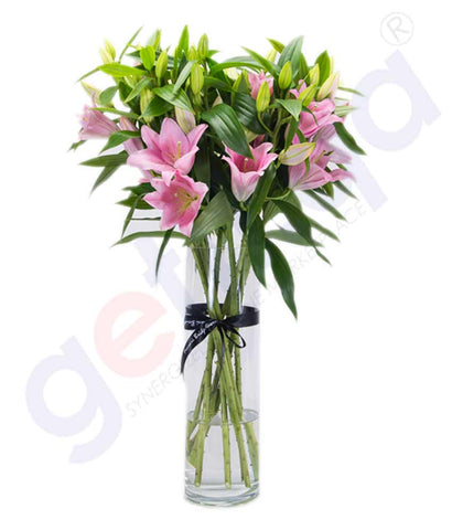 Buy Fleur de Lys in Pink Bouquet Price Online in Doha Qatar