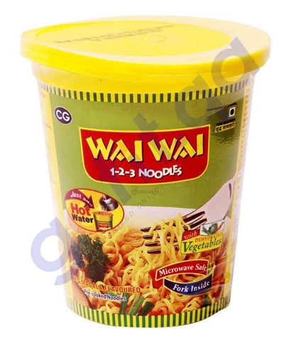 BUY WAI WAI CUP NOODLES VEGETABLE FLAVOUR 65 GM IN QATAR | HOME DELIVERY WITH COD ON ALL ORDERS ALL OVER QATAR FROM GETIT.QA