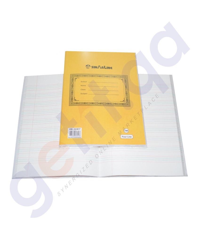 NOTE BOOK & REGISTER - 4 LINE EXERCISE BOOK EB-01817 - 100 SHEETS