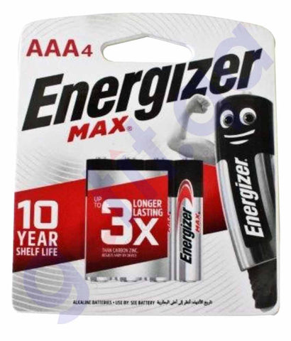 Buy Energizer Alkaline Max BP AAA4 Battery Online Doha Qatar