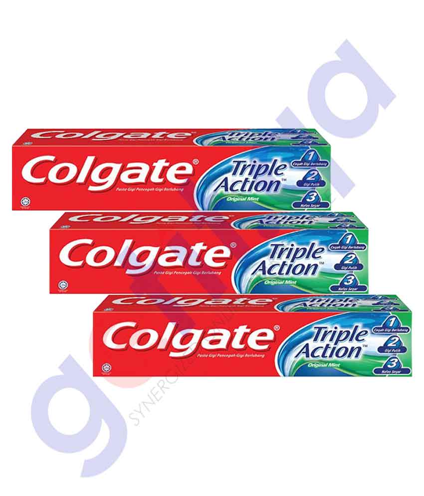 Buy Colgate Toothpaste Triple Action 3x125ml in Doha Qatar