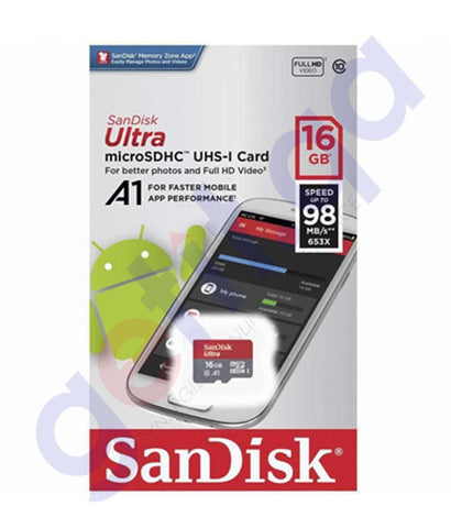 SAN DISK ULTRA MICRO SD 98 MB/S CLASS 10 -16GB SDSQUAR- 016G-GN6MN