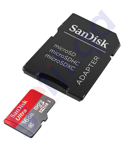 SAN DISK ULTRA MICRO SD + ADAPTER 80MB/s C10 16GB SDSQUNS-016G- GN3MA