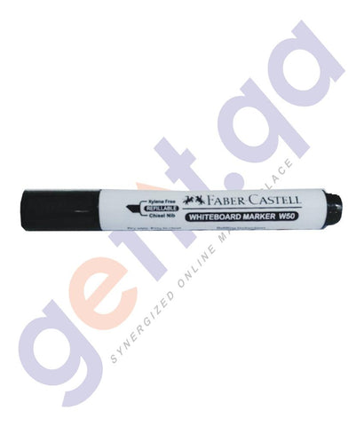 PEN PENCIL& MARKERS - WHITE BOARD MARKER W50 CHISEL BLACK BC/1 FCM253999-1 BY FABER CASTELL