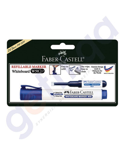 Pen, Pencil & Markers - WHITE BOARD MARKER W50 CHISEL BLUE BC/1 BY FABER CASTELL