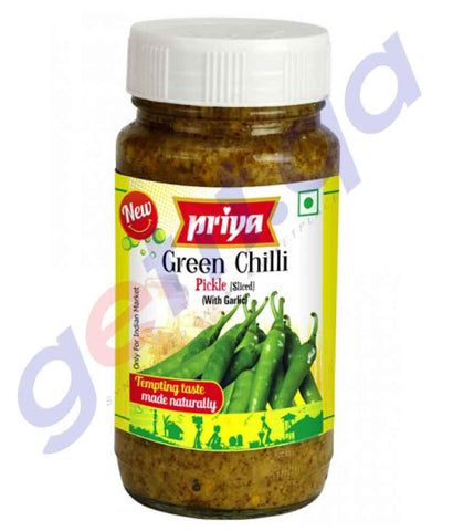 PICKLE - PRIYA  GREEN CHILLI PICKLE - 300GM