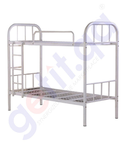 BUY STEEL BUNK BED 90CM X 190CM WHITE MESH HEAVY DUTY MADE IN CHINA IN QATAR | HOME DELIVERY WITH COD ON ALL ORDERS ALL OVER QATAR FROM GETIT.QA  