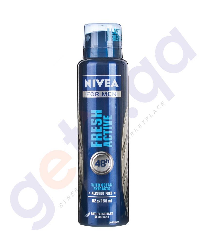 BUY NIVEA 150ML MEN FRESH ACTIVE DEODORANT (81600) IN QATAR | HOME DELIVERY WITH COD ON ALL ORDERS ALL OVER QATAR FROM GETIT.QA